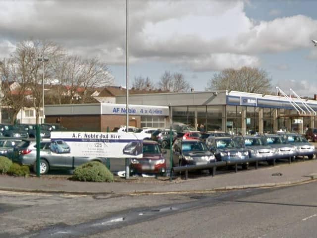 The former car showroom site in Penicuik.