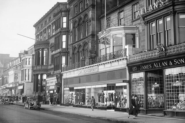 Pictured is Darling and Company ladies fashion store and James Allan and Son shoe shop.