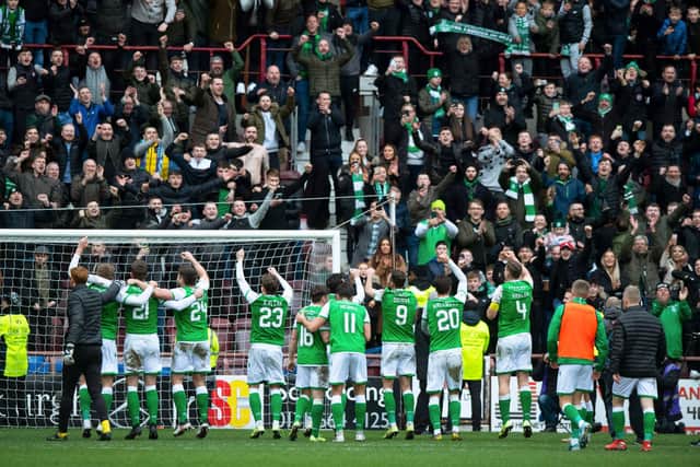 Hibs fans have had their say on the derby. Picture: SNS