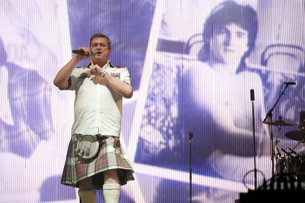 Les McKeown performing on stage in the King Tut's Wah Wah Tent during the second day of T in the Park, the annual music festival held at Strathallan Castle, Perthshire.