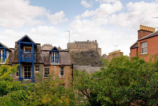 Edinburgh Castle can be seen from the house