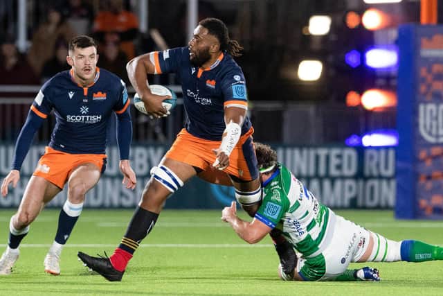 Edinburgh will miss Viliame Mata's dynamism after the No 8 injured his knee against Benetton.  (Photo by Ross Parker / SNS Group)