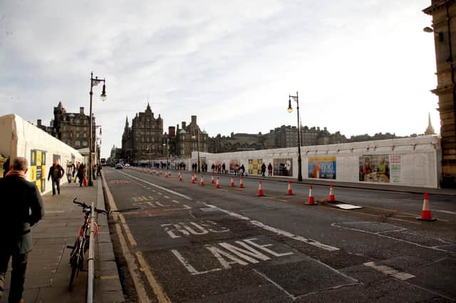 A temporary build-out of the kerb at bus stops on North Bridge is one of the measures proposed