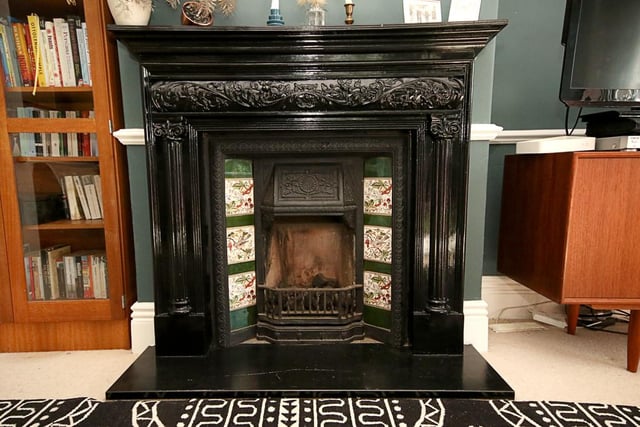 Here's a closer look at the period fireplace in the lounge.