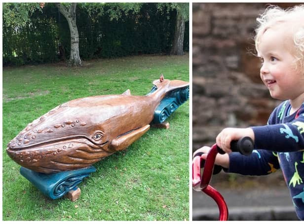 A memorial sculpture dedicated to toddler Xander Irvine, who was killed in a road accident, has been unveiled in an Edinburgh park.