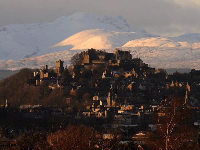 Stirling Castle, pictured here with snow covered mountains Stuc a Chroin and Ben Vorlich in the distance, is one of the largest and most significant castles in Scotland. Sitting strategically on Castle Hill, part of a 350 million-year-old rock formation, the castle has seen at least eight sieges - including an unsuccessful one by Bonnie Prince Charlie.