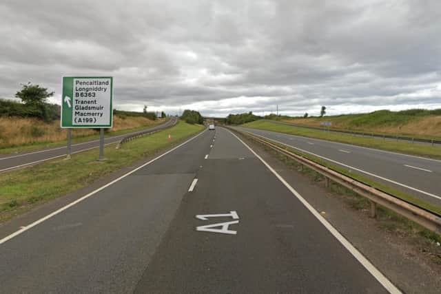A woman and two children were taken to hospital after a crash on the A1 near Haddington in East Lothian.