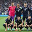 The Scotland starting XI line up prior to the Euro 2024 qualifier with Georgia at Hampden Park. Picture: SNS