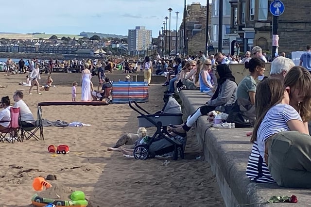 Portobello Beach was the place to be in Edinburgh on Sunday as locals enjoyed blue skies and bright sunshine.