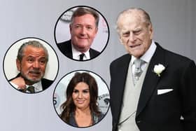 The Duke of Edinburgh has died and tributes are pouring in from celebrities including Rebekah Vardy, Piers Morgan and Lord Sugar.