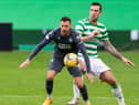 Martin Boyle (left) holds off Sean Duffy during the 3-0 defeat at Celtic Park on Sunday (Photo by Alan Harvey / SNS Group).