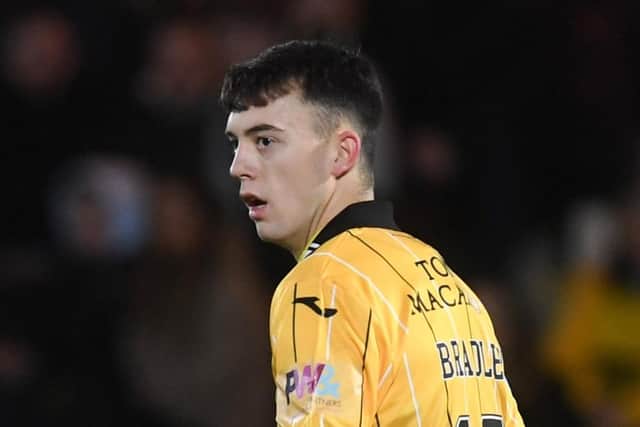 Steven Bradley made his debut for Livingston at the Tony Macaroni Arena after signing from Hibs. Picture: Craig Foy / SNS
