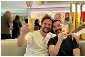 Martin Compston, right, and Gordon Smart, left, wrapped their Edinburgh Fringe live show with an after-party at Johnnie Walker Princes Street’s rooftop bar.