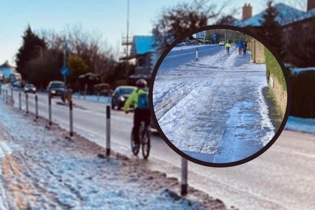 Cycle lanes on Comiston Road were still snowed up after three days