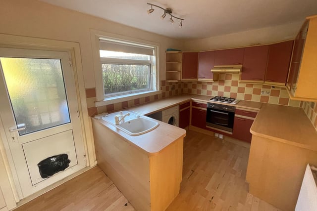 The kitchen on the ground floor of the property, which has a home report value of £120,000.