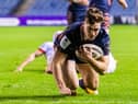 Jack Blain scores Edinburgh's first try but Ulster proved too strong at BT Murrayfield. Picture: Ross Parker / SNS