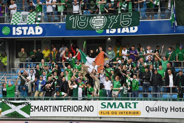 Hibs fans may already be thinking about a return to Europe after a fine start to the league season. Picture: SNS