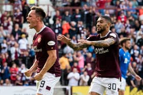 Lawrence Shankland and Josh Ginnelly proved to be a fruitful partnership for Hearts. Will they both be in maroon next season? Picture: SNS