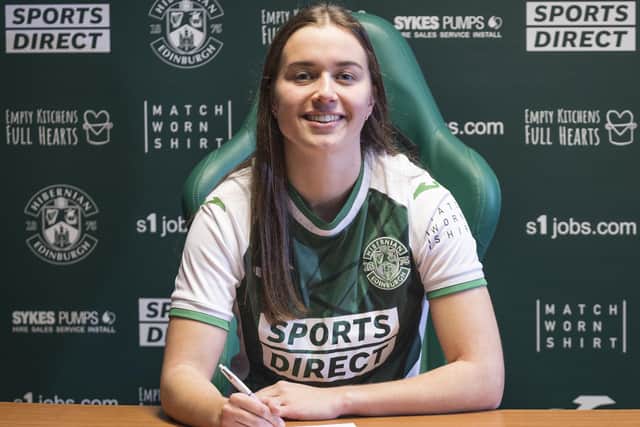 Eilidh Adams is a Hibs fan and has extended her stay at the club. Picture: Hibernian FC / Tim Watts