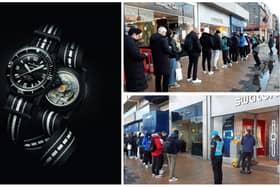 Edinburgh shoppers formed a massive queue outside the Swatch store on Princes Street, hoping to get their hands on a new limited edition watch.