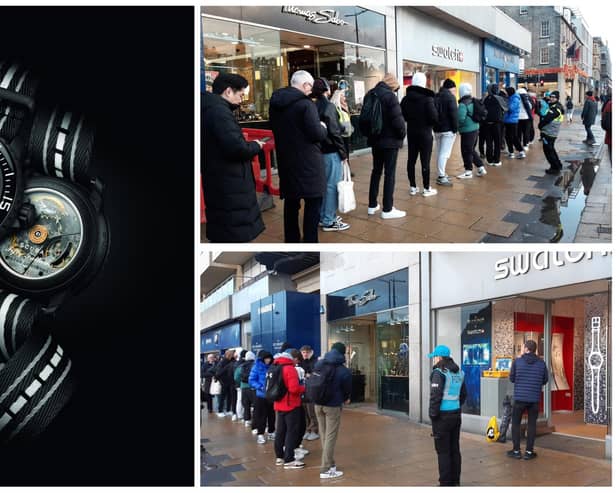 Edinburgh shoppers formed a massive queue outside the Swatch store on Princes Street, hoping to get their hands on a new limited edition watch.