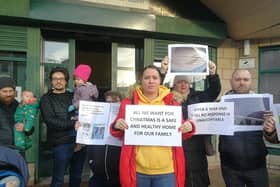 Families protested about living in mouldy homes in Edinburgh