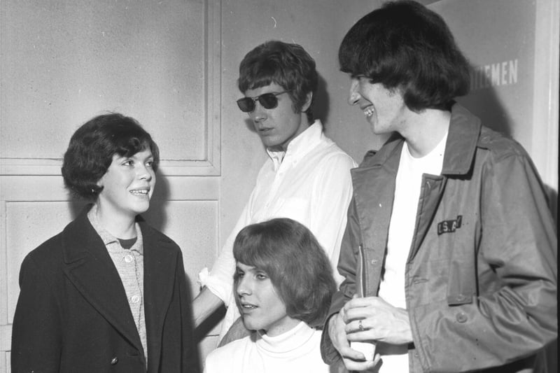 The Beatles were one of a host of famous acts to play Lothian Road's ABC, which is now a pub. Here a fan is pictured meeting the Walker Brothers after a concert in October 1966. Scott Walker is in the sunglasses.