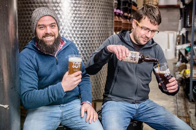 German brewers, Michael Hopert and Andi Scheib, of award-winning independent Top Out Brewery based in Loanhead.