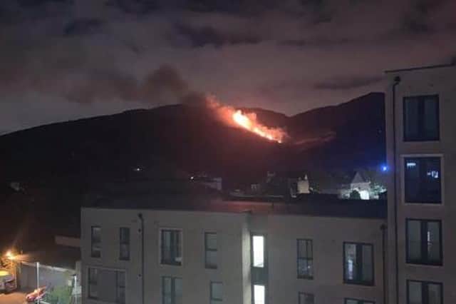 A picture of the blaze on Arthur's Seat in the early hours of the morning.