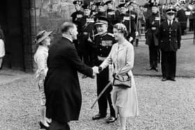 Queen Elizabeth II at Linlithgow on a tour of West Lothian.