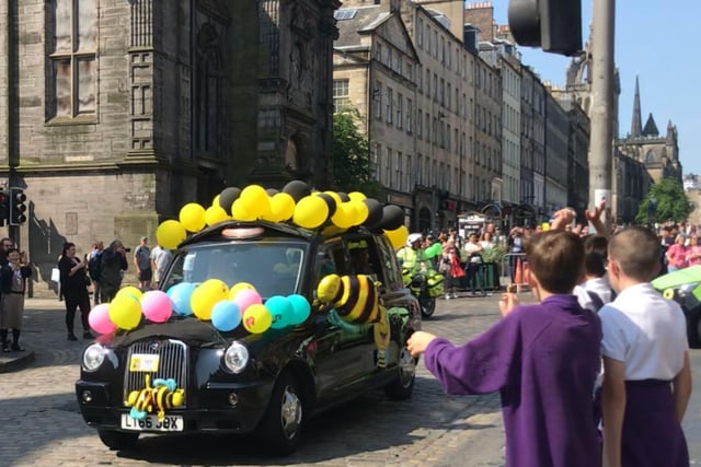 A bee themed taxi made a buzz at the event