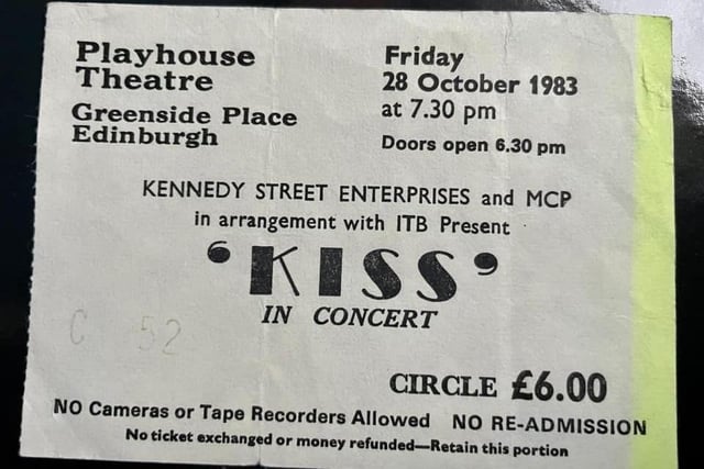Martin Delaney also sent in this ticket stub from the Kiss concert at the Playhouse in 1983.