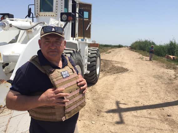 Ex-army hero Frank Philip has returned to Iraq to lead the fight against deadly landmines as The HALO’s Trust’s Programme Manager in Baghdad.