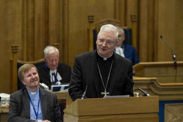 Catholic Archbishop Leo Cushley addresses the General Assembly.  Picture: Andrew O'Brien
