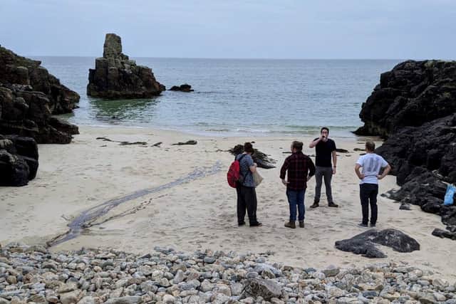 Daryll and his pals before the fateful swim on the Lewis beach.