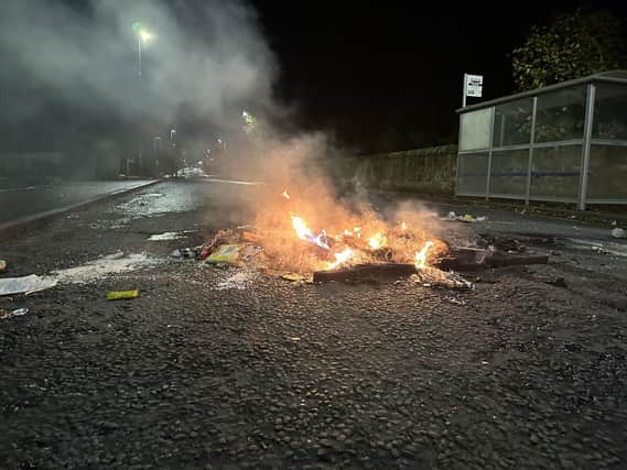 A fire lit in the street in Edinburgh's Niddrie area on Bonfire Night last year.  Picture: Dan Barker/PA Wire.