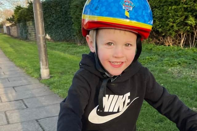 Ruari is just three-years-old and started cycling without his stabilisers in February.