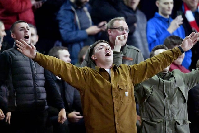 Sunderland fans enjoy a song down in Crewe.