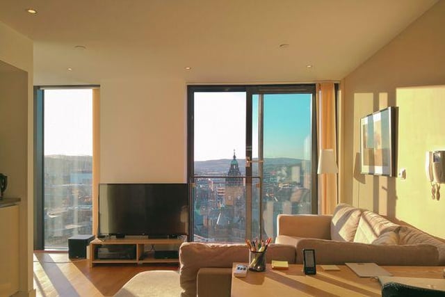 This one-bedroom corner flat in St Paul's Tower, overlooking the Peace Gardens, is on the market for £150,000. The luxurious apartment has underfloor heating, a large open plan living area, a 24/7 concierge and John Lewis furniture. (https://www.zoopla.co.uk/for-sale/details/55020929)