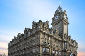 The Balmoral hotel on Princes Street, with its iconic clock tower, is a city landmark.