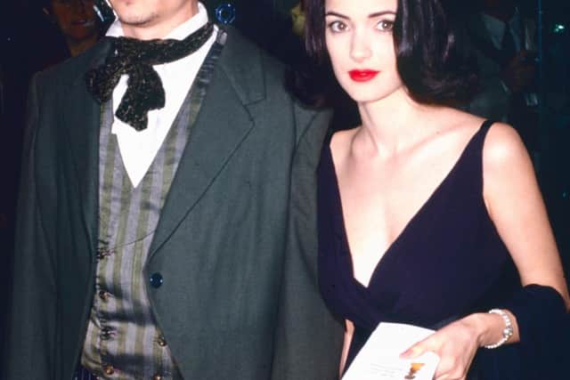Johnny Depp and Winona Ryder at the 48th Annual Golden Globe Awards on at Beverly Hilton Hotel in Beverly Hills, California. 19th January 1991. Alamy/PA.