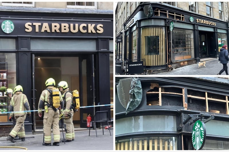 Take look through our picture gallery to see the damage done to the Starbucks coffee shop on the Royal Mile after Tuesday's fire.