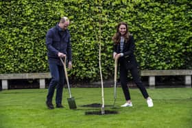 Prince William and Kate planted the first tree for the St Andrews Forest, one of the key initiatives in the university’s action plan to become carbon neutral by 2035 (Picture: Andy Buchanan/PA)