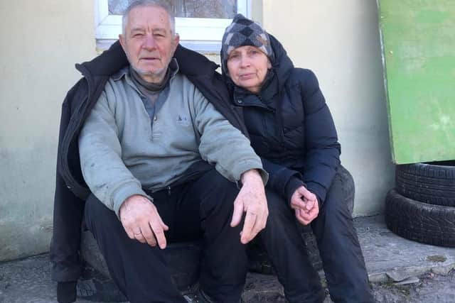 Anastasia's parents Luda (69) and Viktor (76) Rozovenko, who lived under Russian occupation near Chernihiv.