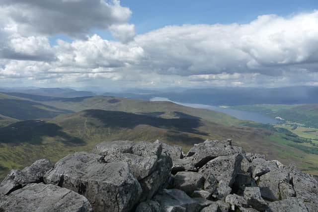 A view from the top of Schiehallion, one of the most popular climbs of the 282 Munros in Scotland.