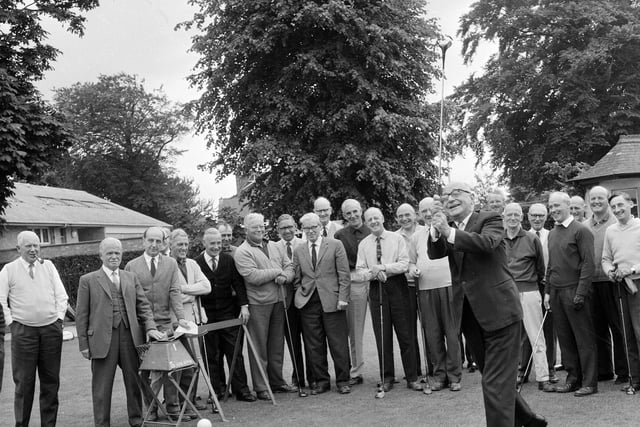 Lord Provost Weatherstone at the Edinburgh Town Council v St Andrews Town Council at the Royal Burgess Golfing Societies Course at Barnton in July 1965.