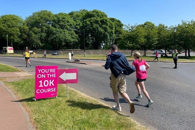 Hundreds of runners took part in Race For Life at Holyrood Park in Edinburgh on Sunday.