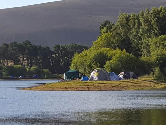 Tents at Harlaw Reservoir. Picture; Nigel Duncan