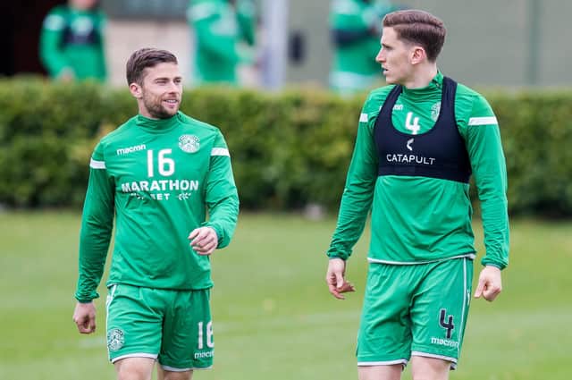 Lewis Stevenson and Paul Hanlon were handed contract extensions at Hibs earlier this week. Picture: SNS
