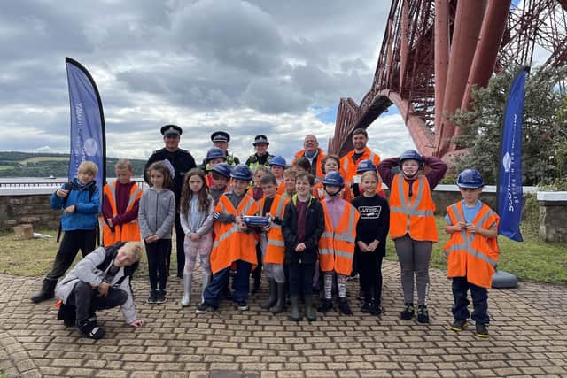North Queensferry Primary School pupils at the iconic landmark bridge.